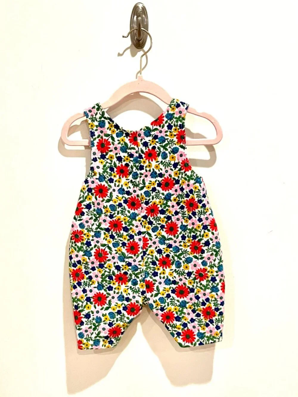 NWT!  Baby Boden Floral Courduroy Overalls - Sz. 0-3 mo.